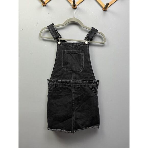 Forever 21 Women’s Overall Mini Dress Black Womens size Extra Small XS Jean - Picture 1 of 7